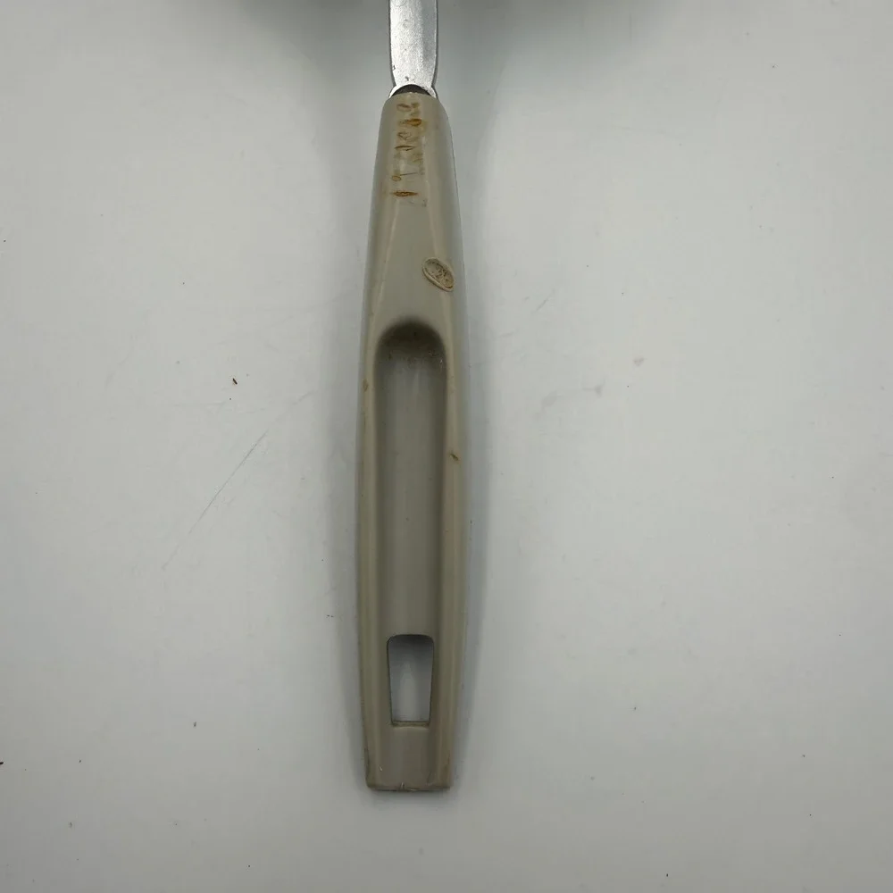 Vintage EKCO USA Slotted Spatula Nylon Stainless Steel Beige Almond Kitchen Tool